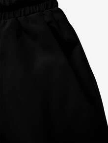 男士黑白漸層印花泳褲，彈性腰頭、抽繩設計、斜口袋，時尚休閒沙灘短褲 - 黑與白 - 查看 5