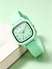 New Compact Square Digit Pointer Quartz Watch, Fashion Sports Watch For Teenage Girls, Paired With Heart-Shaped Bracelet, Perfect Graduation Or Mother's Day Gift - Multicolor - View 8