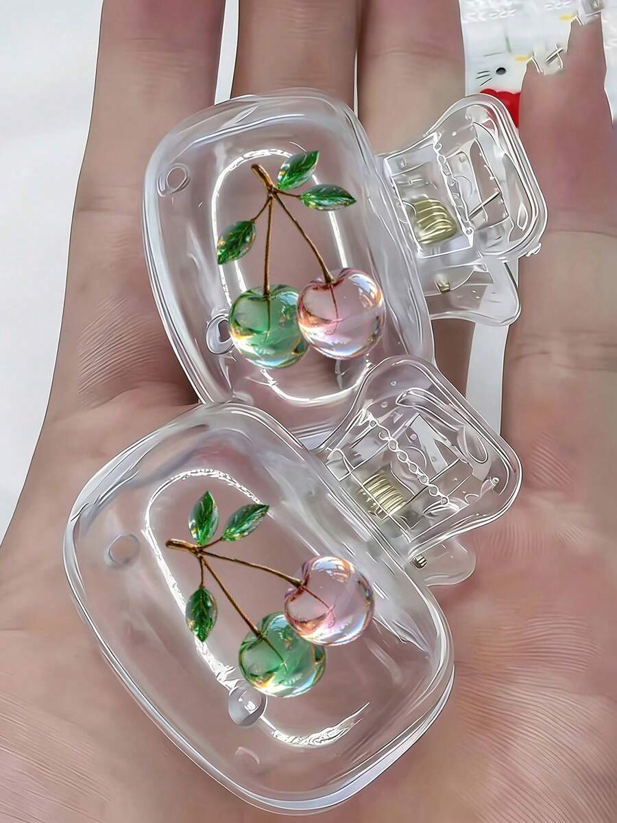 2D平面精緻蘋果造型牙刷架 - 可愛設計，旅行與居家收納整理器，透明蓋，輕巧便攜，易於攜帶，保護牙刷頭，雙孔設計排水通風，適用於居家、宿舍與旅行 | 可愛牙刷頭收納架，浴室整理助手，居家與宿舍的理想選擇