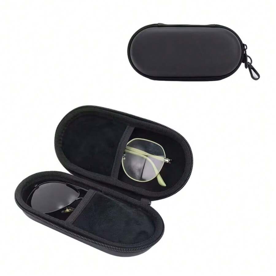 1pc Solid Color Portable Glasses Storage Bag, Sturdy Shape With Smooth Opening And Closing, Compact And Easy To Store, Can Hold Fashion Glasses And Eyeglasses, Convenient For Commuting And Travel, Simple And Versatile, Suitable As A Gift - Multicolor - View 1