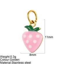 1 Stück Roter Erdbeer-Anhänger, farbenfrohes fruchtförmiges Erdbeer-Accessoire, geeignet für Halskette, Armband, Ohrringe, Dekoration, vielseitig modisch - Verschiedenfarbig - Übersicht 11