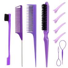 3-10 Pieces, Hair Braiding Tools, High Ponytail Comb, Side Comb, Hair Braiding Tool, Three-Tooth Comb, Hair Styling Tools. - Khaki - View 1