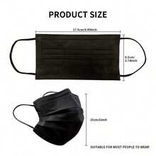 50pcs, Boxed, Disposable Folding Mask, Available In All Seasons, Four Colors, Soft Skin, 3-Layer Mask-Ideal For Family, School, Office And Outdoor! - Black - View 4