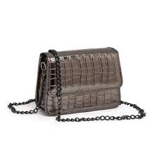 Bolsa Feminina Mini Croco Estilosa Festa Frete Grátis - cinza chumbo - Visão 1