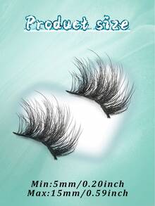 10 Pairs Fluffy 3D Half Eye False Eyelashes, Create Elongated Eye Tail Look, Realistic Mink Fur Messy Style False Eyelashes - 黑色 - 查看 9