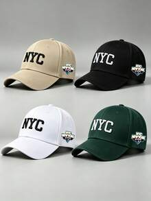 1件男女款 NYC 刺繡棒球帽,可調節設計,適合登山、旅行、防曬及戶外活動 - 多色 - 查看 2