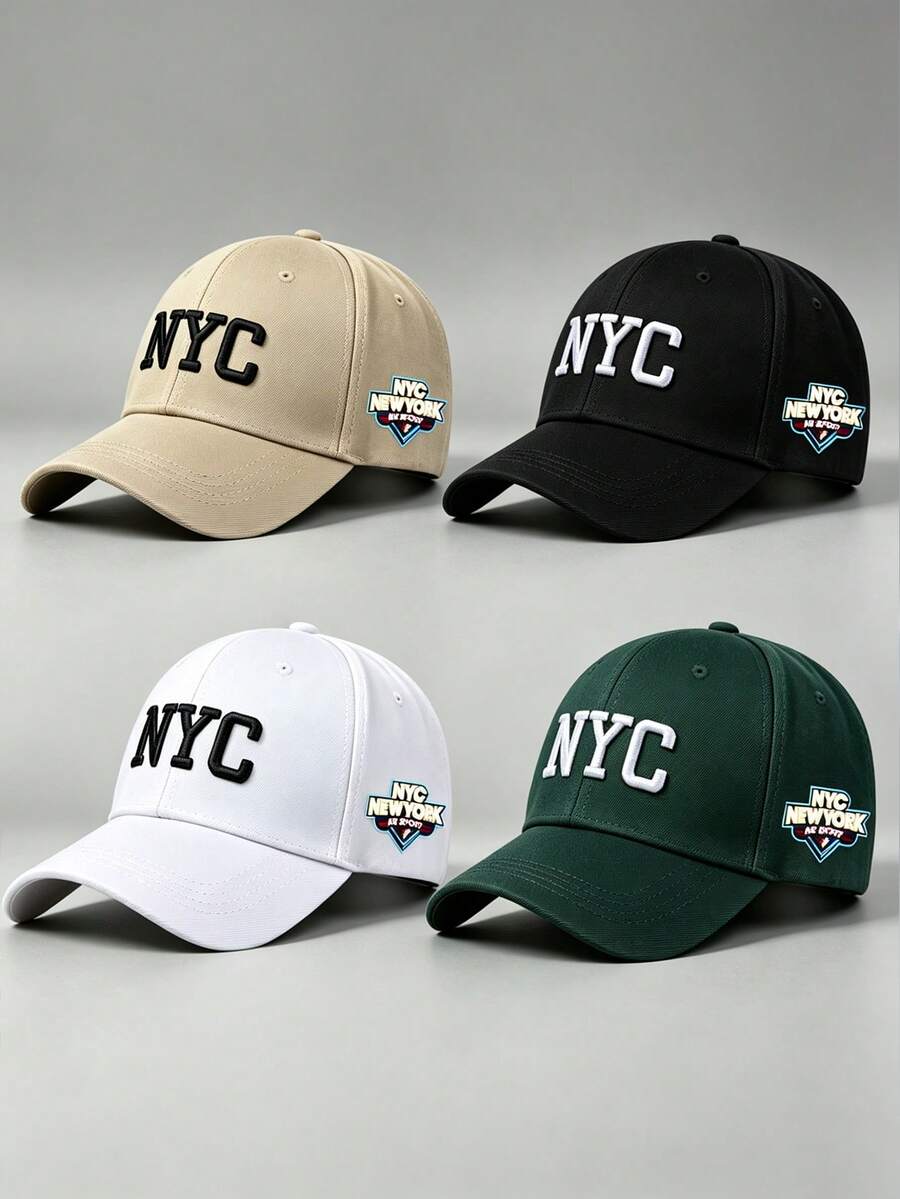 1件男女款 NYC 刺繡棒球帽，可調節設計，適合登山、旅行、防曬及戶外活動