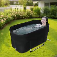 Foldable Insulated Portable Bathtub, 330lbs Large Soaking Tub With Drain & Storage Bag For Camping RV Home - 115*57*55cm - View 2