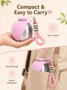 Small Dog Water Bottle With Fold Out Design Pet Travel Dispenser For Outdoor Puppy Cat Drinking Cup Stainless Steel Feeder Bowl Pet Supplies - Multicolor - View 4