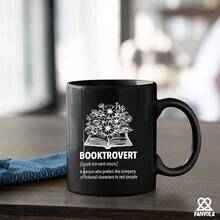 Booktrovert Book Lover Gifts Definition Mug Lectores de libros Regalos Divertida Taza de cermica Novedad Vaso de 11 oz Color Negro - Negro - Ver 5
