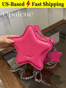 Cute Red Cherry Shaped Shoulder Crossbody Bag For Women Matte Ladies Chain Fruit Bag Phone Pouch Color Contrast Cartoon Round Clutch Travel Essential - 彩色 - 查看 1