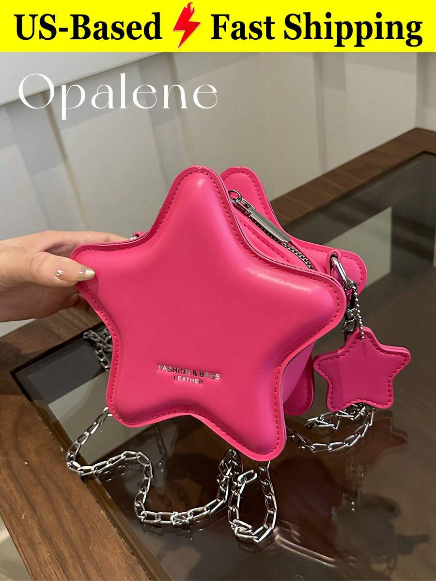 Cute Red Cherry Shaped Shoulder Crossbody Bag For Women Matte Ladies Chain Fruit Bag Phone Pouch Color Contrast Cartoon Round Clutch Travel Essential - 彩色 - 查看 1