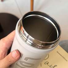 1pc Stainless Steel Insulated Travel Mug, Large Capacity Double Wall Coffee Tumbler, Suitable For Hot And Cold Drinks, Perfect For Iced Coffee And Creamy Beverages, Gift Idea - Multicolor - View 9