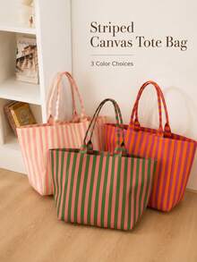 Bolso Tote Estilo Coreano Nuevo de Verano, Bolso de Hombro de Lona de Gran Capacidad para Desplazamientos, Bolso de Playa, Ideal para Viajes al Aire Libre y Temporada de Regreso a Clases, Regalo Único de Vacaciones, Regalo de Graduación, Regalo del Día de la Madre, Recuerdo - Multicolor - Ver 2
