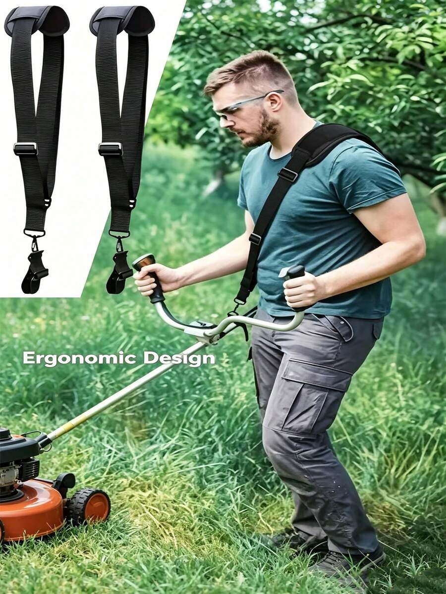 Universal One Shoulder Strap For Lawn Mowers, Thickened Nylon Breathable Sponge Shoulder Pad, Adjustable Length With Hook Design, Compatible With Gasoline Brush Cutters, Electric Trimmers, Garden Weeding And Pruning Machines, Pressure Relief, Comfortable For Long Wear, Anti-Slip, Wear-Resistant, Durable, Anti-Tear, Agricultural Land Clearing Mowing Accessory, Easy Installation And Quick Disassembly, Compatible With Multiple Models, Long-Lasting Outdoor Garden Tool Accessory - Lawnmower Shoulder Strap - View 1