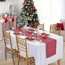Multi-Size Plaid Table Runner, Red Tartan And Vintage Blue-Green Plaid Pattern, Easy-Clean Heat-Resistant Fabric, Suitable For Holiday Dinner, Farmhouse Decor, Party And Holiday Gift - Multicolor - View 11