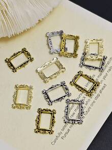 10Pcs Single Style Vintage Picture Frame Nail Charms, Gothic Alloy Baroque Nail Art Decorations, Y2K Texture Nail Gems For DIY Manicure - Multicolor - View 4