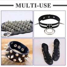80 Sets Of Pointed Bead Screw Rivets, Punk Style Rivet Set, Metal Tree-Shaped Rivets, Suitable For Leather Crafts And Punk Style Clothing Accessories DIY Craft Decoration - C - View 6