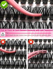 YIDUO Pre Glued False Lashes Clusters 40D/60D/80D Fine Lashes Clusters Glue-Free False Lashes Extensions Lightweight D-Curvature Clustered False Eyelashes 8-16mm Pre-Taped False Eyelash Clusters Individual Lashes Effortless Makeup Application - D - View 8