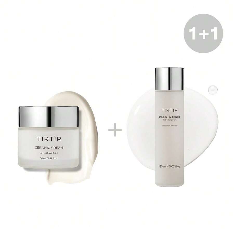TIRTIR ミルクスキントナー 150ml＋セラミッククリーム 50ml 各 1 個セット 韓国正規品基礎スキンケアセット 保湿化粧水＋高保湿クリームの 2 点セット ミルク成分で角層補水、セラミド配合で肌バリア強化 乾燥肌・敏感肌向け - 化粧水150ml + クリーム50ml - チェックする 1