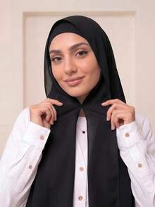 1pc 3 In 1 Instant Chiffon Hijab With Built-In Magnets And Undercap/All-In-One Instant Hijab--No Pins, Slip-Free Fit, Easy Wear In Seconds. - Instant Chiffon Hijab - View 14