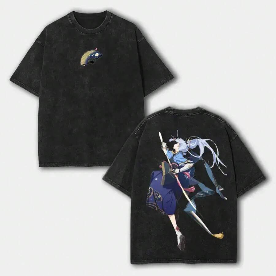 Camiseta Ayaka , Camiseta Unisex de Algodón Ultra Lavado, Suéter, Sudadera con Capucha, Camiseta de Juego FPS, Regalo para Fanáticos de Juegos, Ropa Urbana - Negro - Ver 1