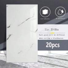 10/20/50pcs Marble Pattern Self-Adhesive Wall Tiles, Faux Natural Stone Wallpaper, Vinyl Foam Wall Stickers, Waterproof And Moisture-Proof, Easy To Clean And Cut, Peel And Stick, Suitable For Bathroom, Living Room, Kitchen, Bedroom Wall Decoration - Multicolor - View 12
