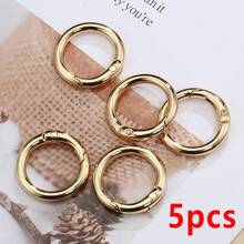 5pcs Alloy Spring Buckle Open Ring Carabiner Connector Round Ring Keychain For Handmade DIY Jewelry Accessories - 5pcs - View 16