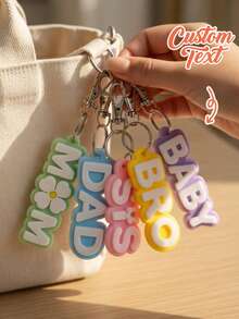 Personalized Acrylic Letter Keychain Bag Charm Custom Pendant, Suitable For Birthday, Holiday/Vacation/Travel/Stadium/Sports/Climbing, Business/Commute/Work/Office And Other Occasions. - Multicolor - View 2