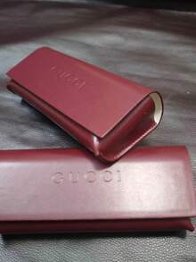 Gucci 1 Premium Luxury Burgundy Leather Glasses Case With Original Gift Box, Stylish High-End Eyewear Storage Protective Case - Burgundy - View 4