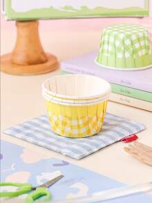30PCS Macaron Plaid Greaseproof Baking Paper Liners, Ideal For Home Baking, Holiday Parties, Wedding Dessert Table Decoration And Various Festival Cake Packaging - Multicolor - View 4