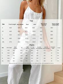 Conjunto de dos piezas de pantalones y camisola sin mangas, ropa exterior holgada y a la moda, estilo femenino y elegante. - Azul del lago - Ver 8