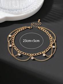 1pc Men's Bohemian Vacation Style Anklet With Tassel Pendant, Summer Fresh Exquisite Luxury High-End Radiant Design - Golden - View 6