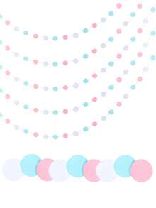 5pcs Pink Blue White Polka Dot Paper Garland, Vertical Hanging Round Dot Tassel Backdrop, Gender Reveal Baby Shower Birthday Party Decoration, Ceiling Wall Arch Round Paper String Banner, Bohemian Macaron Color Polka Dot Garland Newborn Party Supplies - Multicolor - View 11