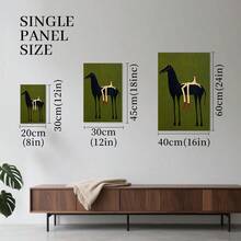 1Pc Framed Canvas Painting, Abstract Black Horse And Rider, Thickness 2.25cm/1inch High Quality Wall Art Print Poster Direct Hanging Home Decor Gifts, Living Room, Bathroom, Bedroom, Kitchen, Bar, Office, Room Decor - 多色 - 查看 4