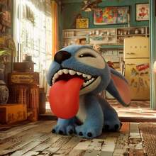 Miniso 迪士尼 Lilo & Stitch 毛絨冒險長毛盲盒，清晰面部印花，圓潤可愛臉龐，邊緣光滑無毛刺，不掉毛且耐褪色，吸睛桌面裝飾（1件隨機發貨） - 彩色 - 查看 5