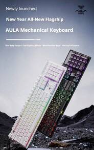 AULA S3005機械手感遊戲鍵盤有線輕音薄膜鍵盤辦公室鍵盤筆電/PC桌上型電腦通用 - 查看 3