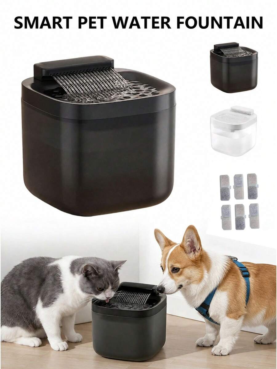 3L/101,45 Oz Fuente de agua automática con filtro para gatos, dispensador de agua inteligente para gatos con filtro, dispensador de agua con circulación y filtrado alimentado por USB, bomba de agua silenciosa, apto para gatos y perros pequeños