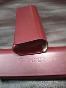 Gucci 1 Premium Luxury Burgundy Leather Glasses Case With Original Gift Box, Stylish High-End Eyewear Storage Protective Case - Burgundy - View 6