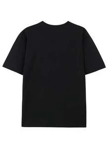 Camiseta de hombre con estampado de Perro Camuflado, de doble cara, suave y transpirable para otoño e invierno, estilo juvenil Y2K, ropa casual, para celebraciones y fiestas, ropa de vacac - Negro - Ver 2
