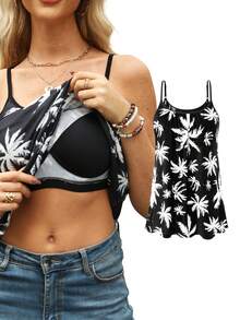 Vislivin Camisola de Verano para Mujer con Sujetador Incorporado - Camisetas sin Mangas sin Costuras, Camisola Suave y Holgada con Tirantes Ajustables, Blusa Elegante y Cómoda para Uso Casua - azul real - Ver 10