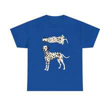 Women's T-Shirt With Dalmatian Dog Illustration T-Shirt |   Two Dalmatians On A Red Background Are Cool In The Summer - 藍色 - 查看 7