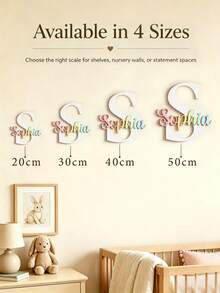 1 pièce Décoration personnalisée en bois à double couche avec nom personnalisé, plaque murale de porte découpée au laser en police cursive, plusieurs couleurs disponibles, convient pour la chambre, le salon, le mariage et le cadeau de pendaison de crémaillère, décoration de la Saint-Valentin, personnalisation de haute qualité, cadeau exclusif et unique - couleurs de l'arc-en-ciel - Voir 7