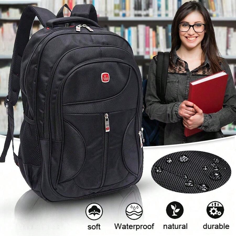 15.6-Inch Men's Backpack, Laptop Bag, Travel Backpack, Wear-Resistant And Scratch-Resistant, Sturdy And Durable Shoulder Bag, Suitable For University, Office, Business Travel And Daily Commuting. - View 1
