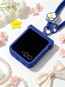 1pc Girls Kids Foldable Phone Case Unique Design Solid Color Phone Case Foldable Phone Case Protective Cover Shell And Protective Cover Choice Shockproof Shock-Absorbing Thin With Pendant Compatible With Motorola Razr 50 60/70 Razr50Ultra Razr60 Ultra Razr70Ultra Compatible With Samsung Galaxy Z Flip 7 / Flip 6 / Flip 5, Galaxy Z Flip 8 - Multicolor - View 6