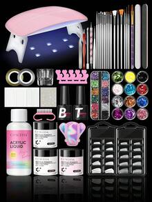 coscelia Complete Acrylic Nail Art Set For Beginners, Includes Acrylic Powder And Liquid, UV LED Nail Lamp, Nail Tips, Glitter Rhinestones And Nail Tools, Home DIY Nail Art Kit - Multicolor - View 11