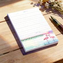 1pc(50Sheets) Flamingo In Rain Pocket Memo, Flamingo Notepad, Lined Writing Notebook, Small Size Notebook, Portable Notebook, Highly Attractive Notebook, Planner Inner Pages, Student Notebook, Office Notepad, Lined Memo Paper, Thickened Writing Notebook, Planner Material Notebook, Daily Notebook, Atmospheric Stationery - one-size - View 5