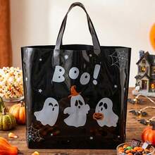 5/10 Peças Sacolas de Presente de Halloween, Sacolas de Lona com Estampa de Fantasma BOO de Halloween, Sacolas de Presente para Decoração de Festa de Halloween, Sacolas para Embrulho de Presente, Sacolas para Doces de Halloween, Suprimentos para Embrulho de Presente de Feliz Halloween, Suprimentos para Festa de Halloween, Sacolas de Compras para Loja de Halloween, Sacolas de Plástico Duráveis, Sacolas de Armazenamento de Halloween, Suprimentos de Embalagem de Cozinha de Halloween, Decoração de Quarto de Halloween, Decoração de Casa de Halloween, Presentes de Halloween, Lembrancinhas de Festa - fantasma do dia das bruxas - Visão 4