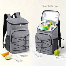 1pc Simple And Stylish Large-Capacity Outdoor Camping, Picnic Insulated Cooler Backpack, Hiking Backpack - Multicolor - View 4