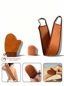 Kit aplicador de bronceado automático 3 en 1, guante para bronceado automático, guante aplicador de loción para la espalda, guante para bronceado automático, guante aplicador para la espalda para bronceado automático, ultrasuave y sin rayas - El estilo de la cuerda colgante es aleatorio. - A+B+C - Ver 15